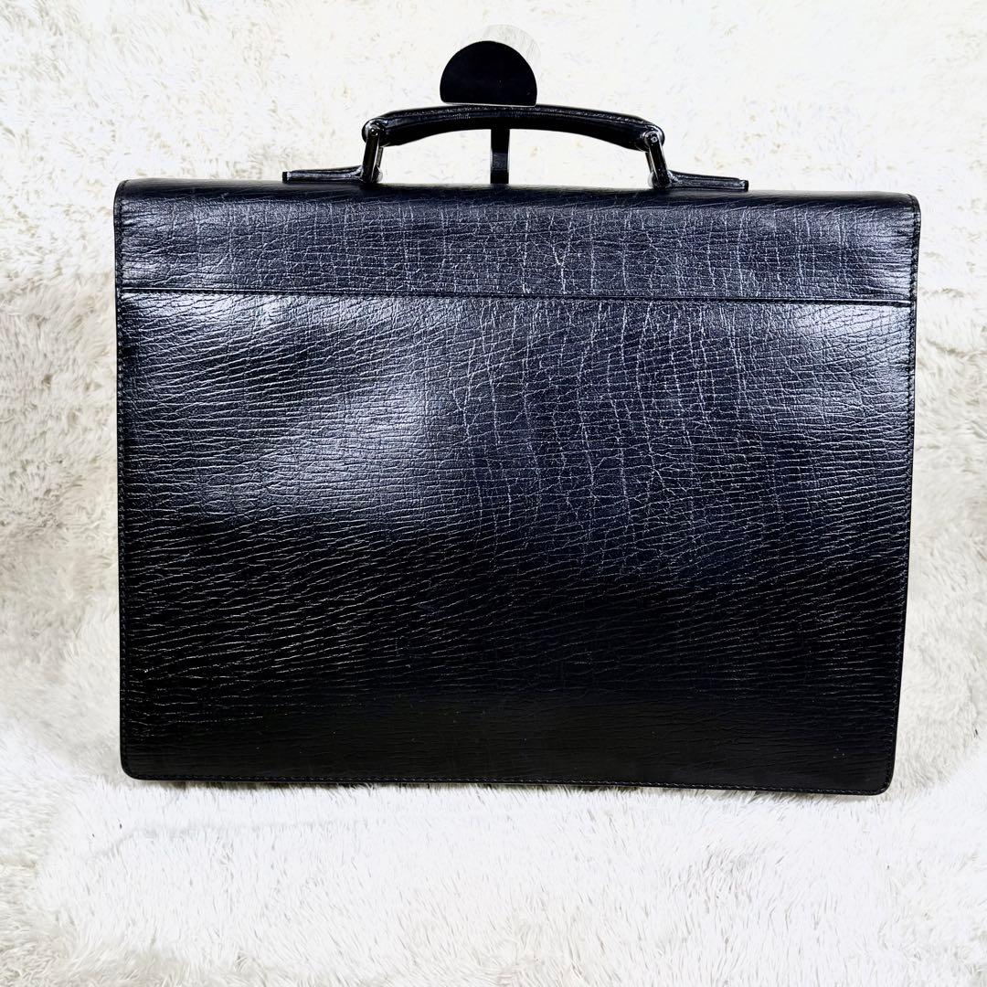 【美品】GUCCIグッチ ビジネスバッグ ダイヤルロック レザー A4 ブラック