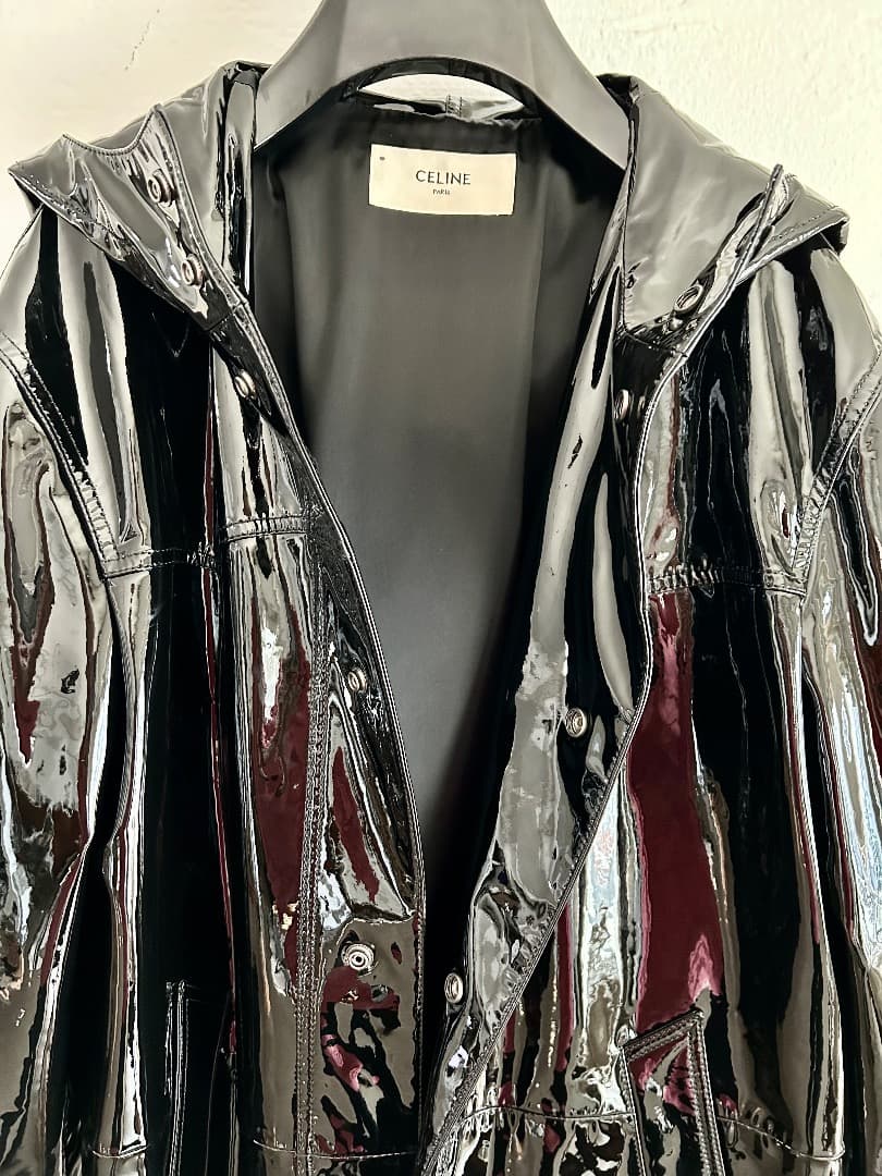 sensei　CELINE 19SS エナメル　ラムレザーモッズパーカー
