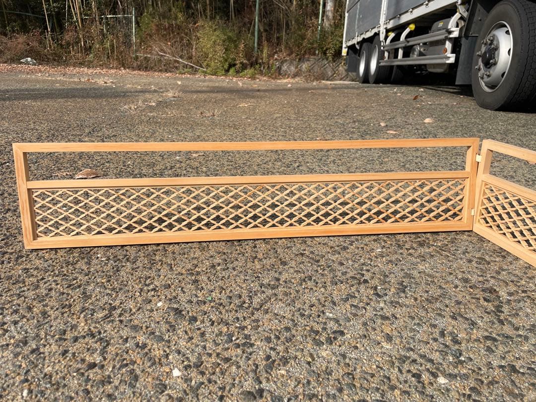 煎茶炉屏風　組子 組子細工 建具職人 日本伝統 桧木　透彫　煎茶道具
