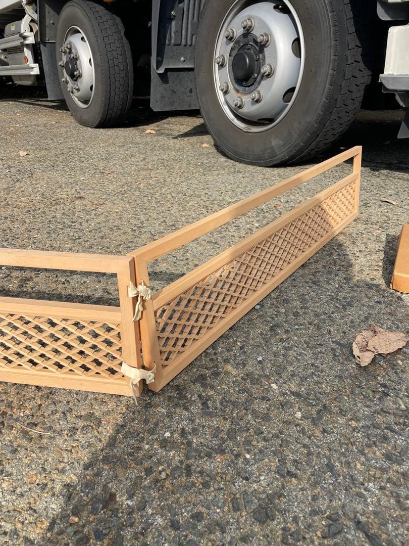 煎茶炉屏風　組子 組子細工 建具職人 日本伝統 桧木　透彫　煎茶道具