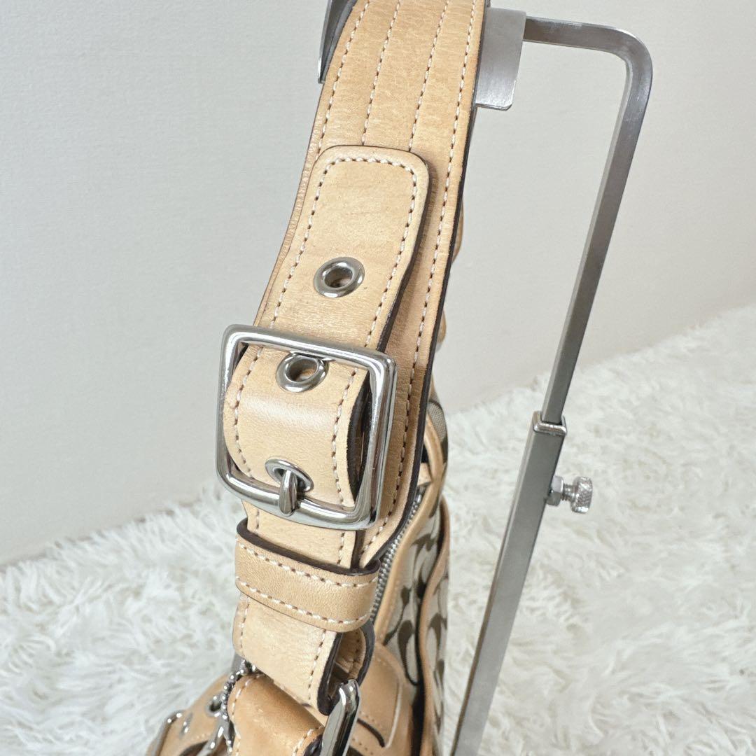 COACH シグネチャー ワンショルダーバッグ ホーボー ブラウン Y2K三日月