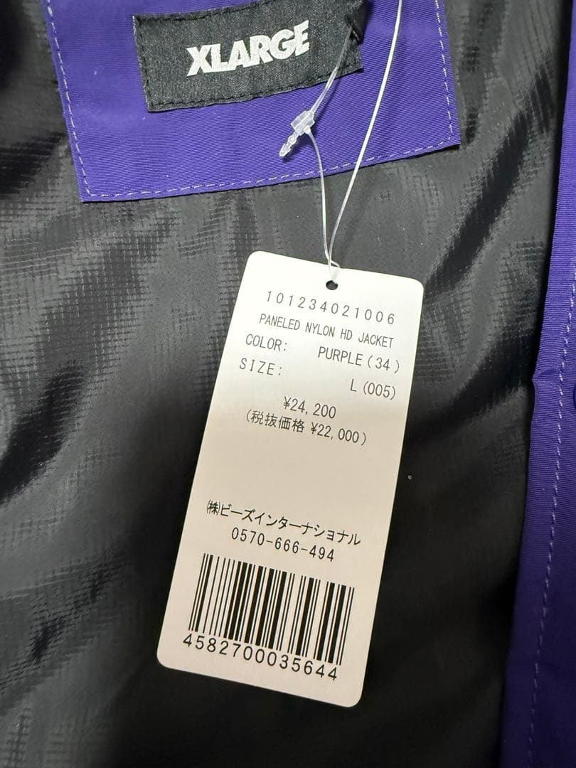 新品未使用　XLARGE HDジャケット Lサイズ パープル
