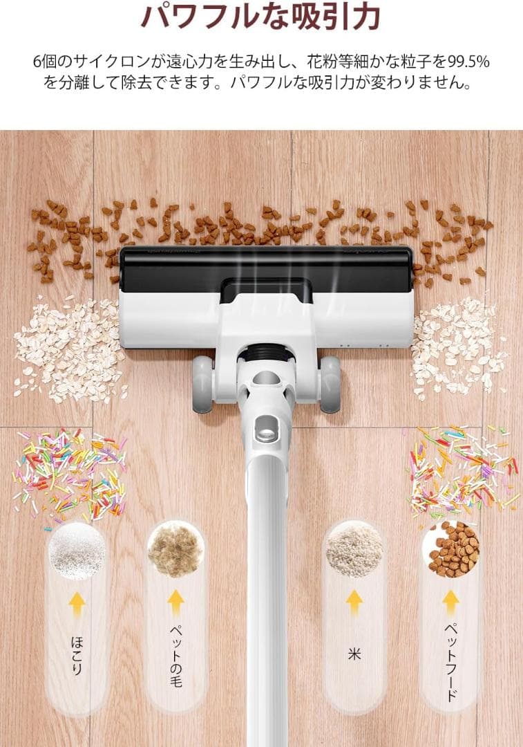 収納スタンド付❣️コードレス掃除機 軽量 3way パワーヘッド自走式 2WPa