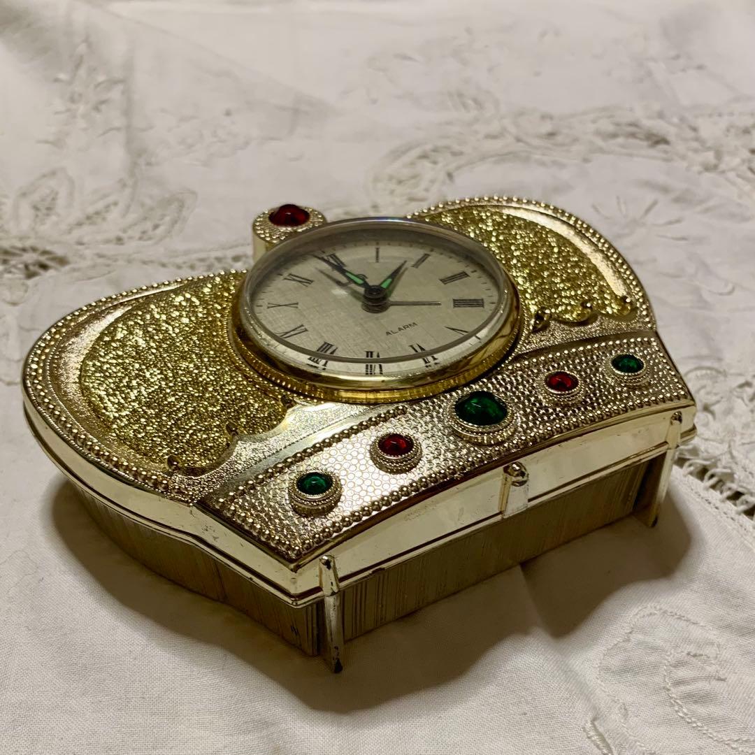 1990年代　UN レトロで珍しい手巻き式置き時計　稼働品