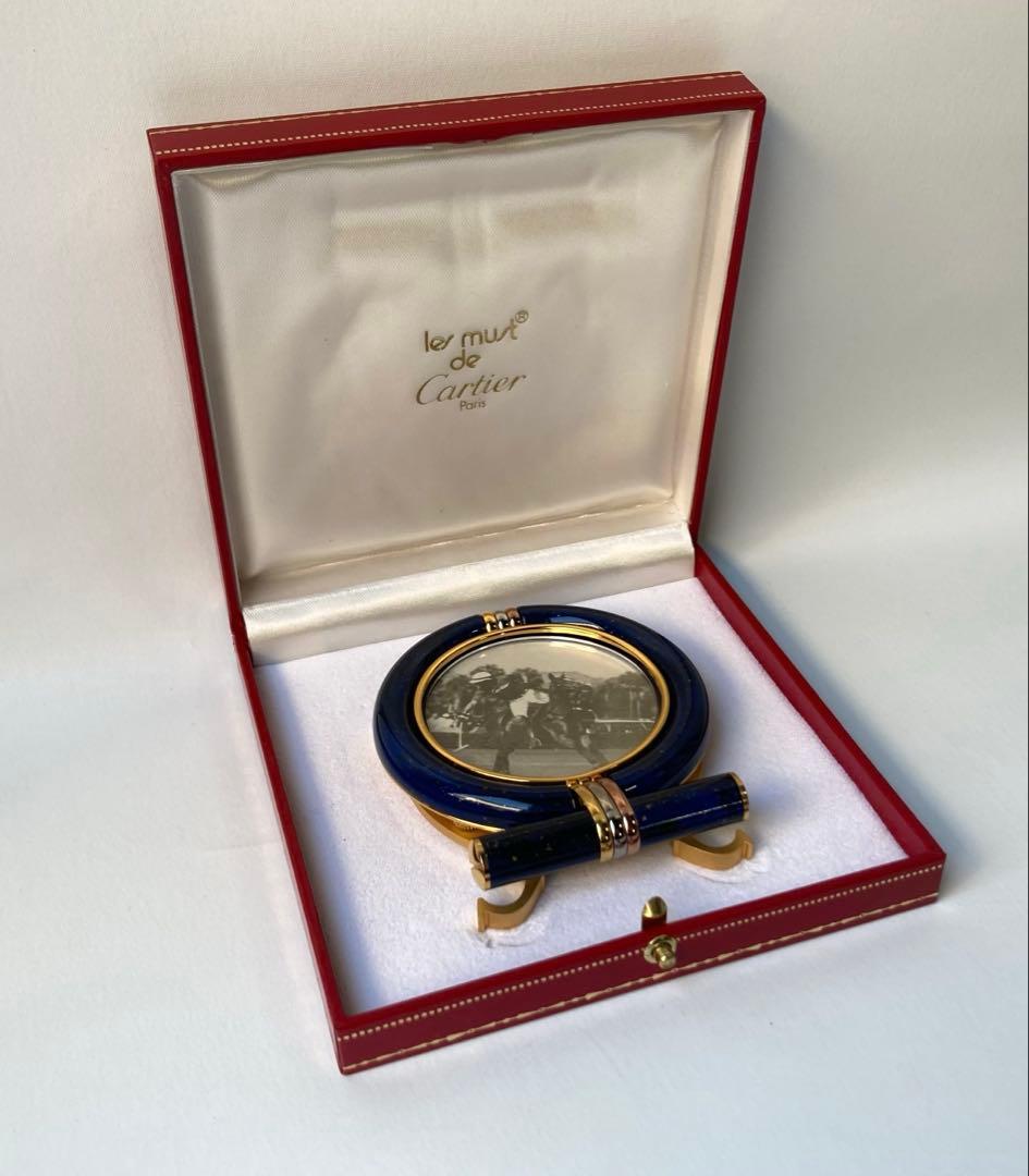 カルティエ　希少　トリニティ スリーカラー　ブルーカボション　フォトフレーム