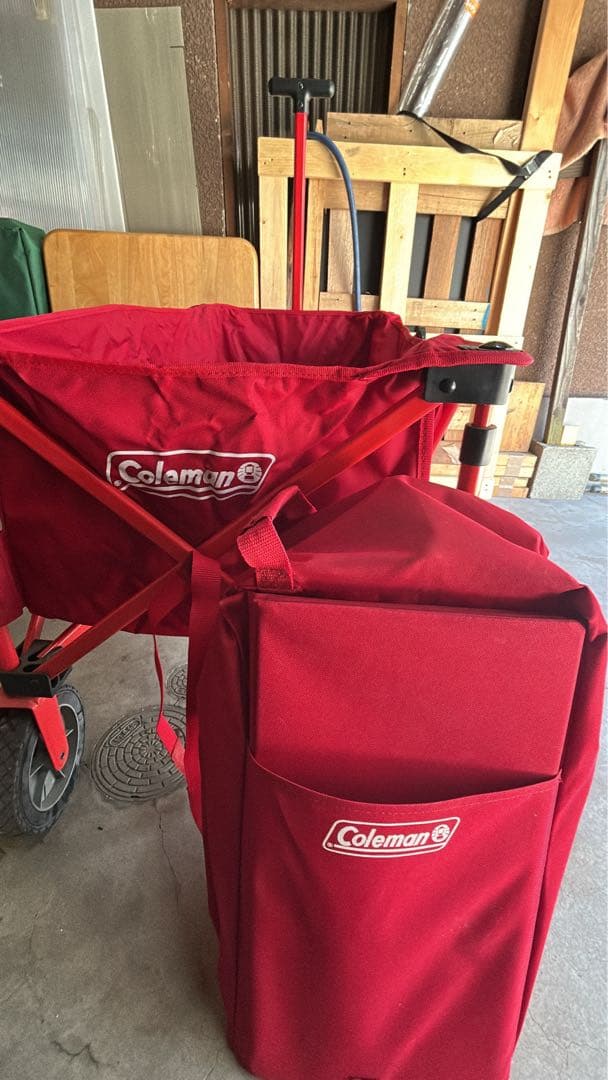 Coleman 折りたたみキャリーカート 赤
