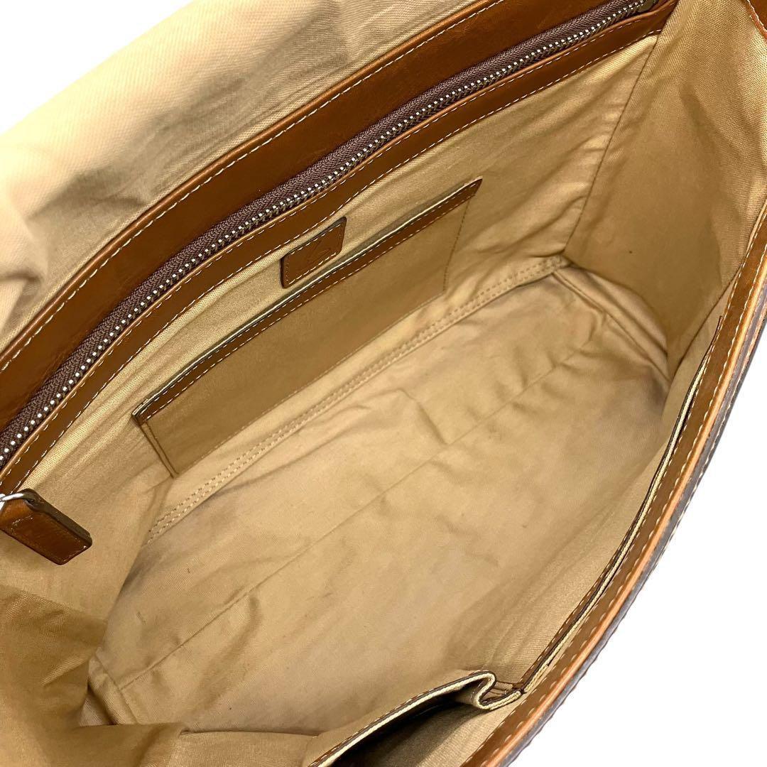 美品 1989 土屋鞄 メッセンジャーバッグ フラップ レザー ブラウン A4