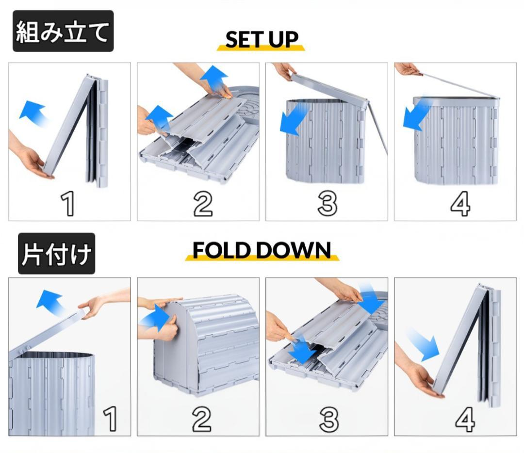 携帯トイレ カーキ　簡易トイレ 非常用トイレ 折りたたみトイレ 防災グッズ