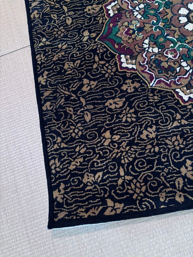 1*9様 龍村美術織物　絹　段通　仏寶　絨毯　半畳　仏壇　仏前　蓮池八稜華文　佛