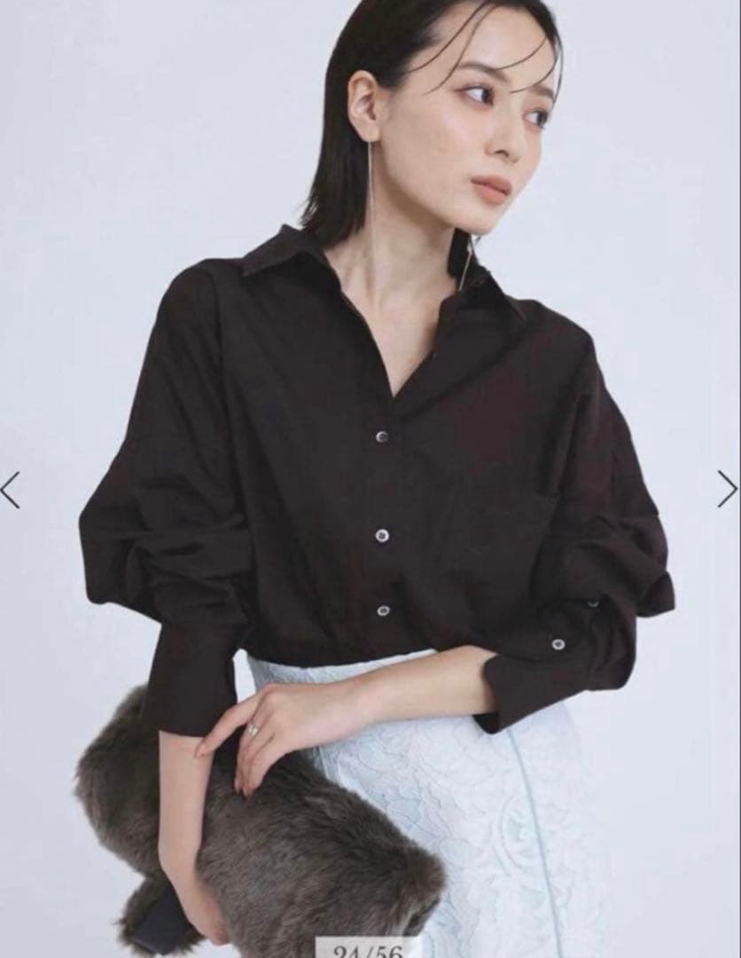 新品　anuans スタンダードシャツ　brown ブラウン