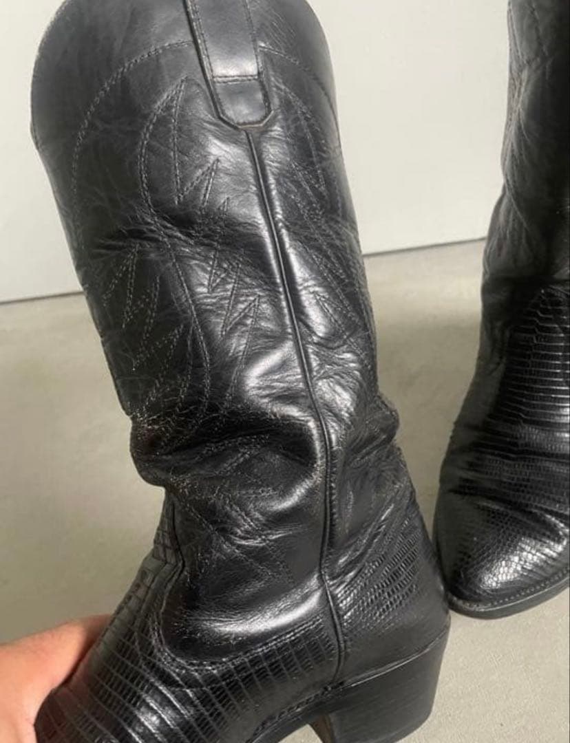 お*だ様 ウエスタンブーツ ブラック 黒 ブランド不明 26-28