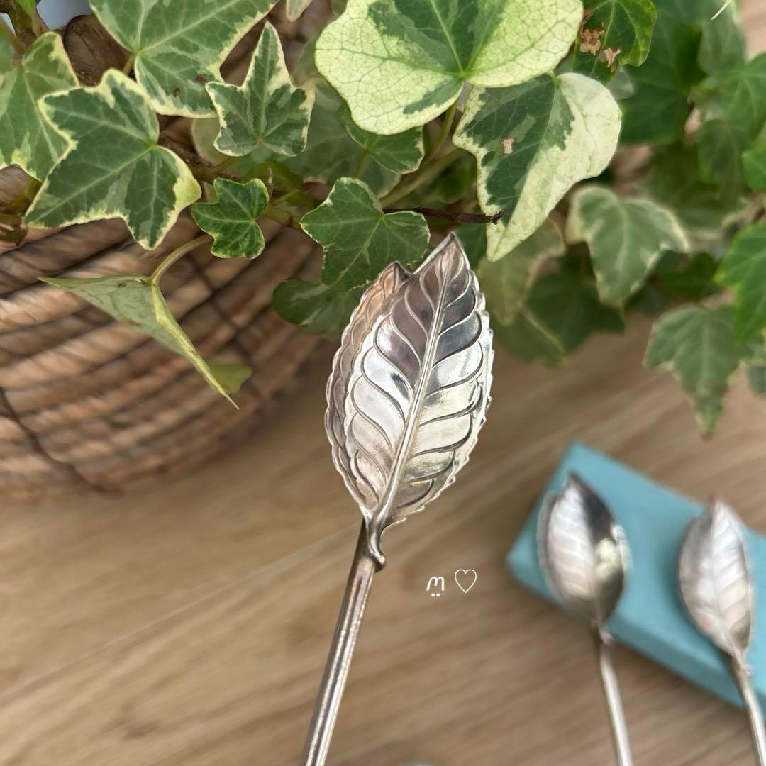 ティファニー　モヒートマドラーストロー　リーフ　シルバーカトラリー