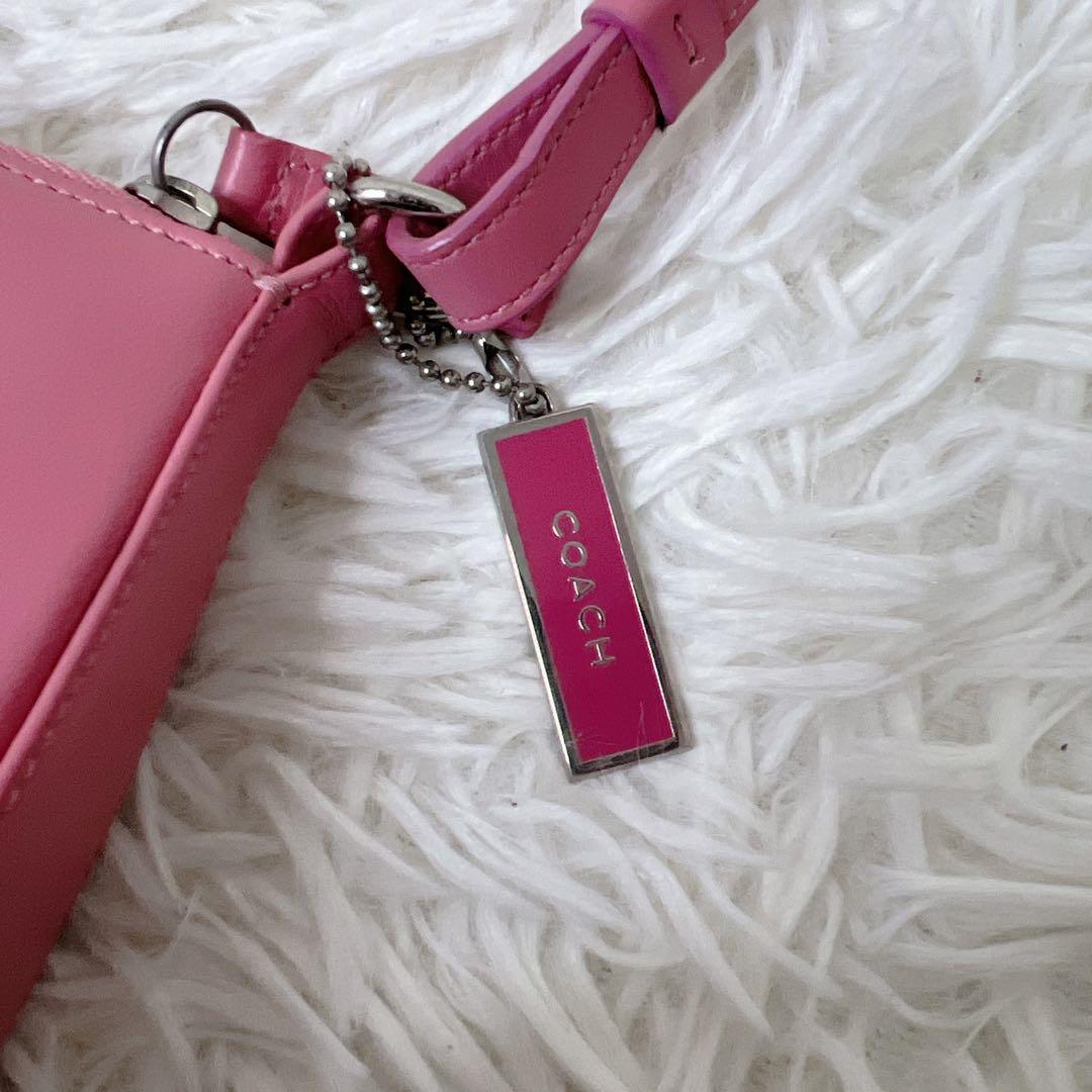 バッグ COACH Pink Leather Y2K Hobo Half Moon