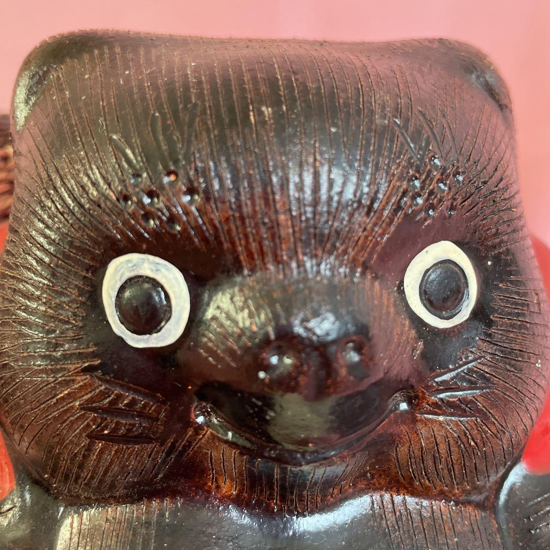 縁起物 信楽焼 赤いちゃんちゃんこ たぬき 八相縁喜 商売繁盛 家内安全 陶器