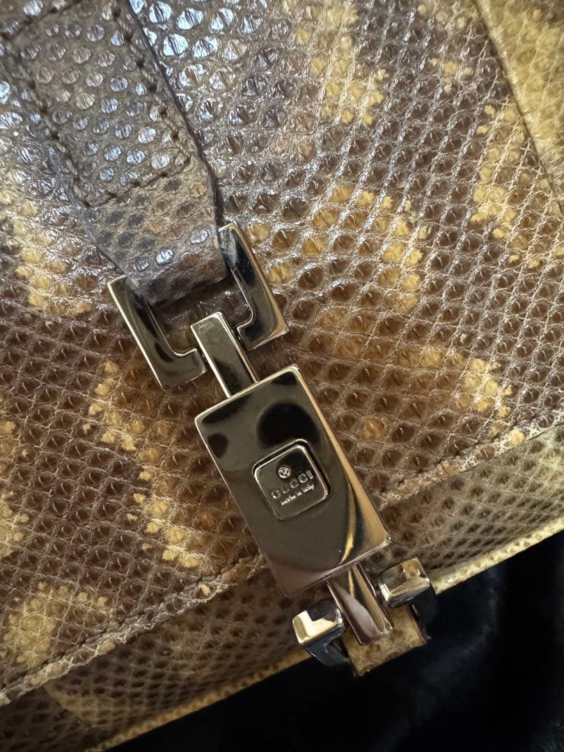 グッチ　パイソンジャッキーワンショルダーバッグ　ヘビ革