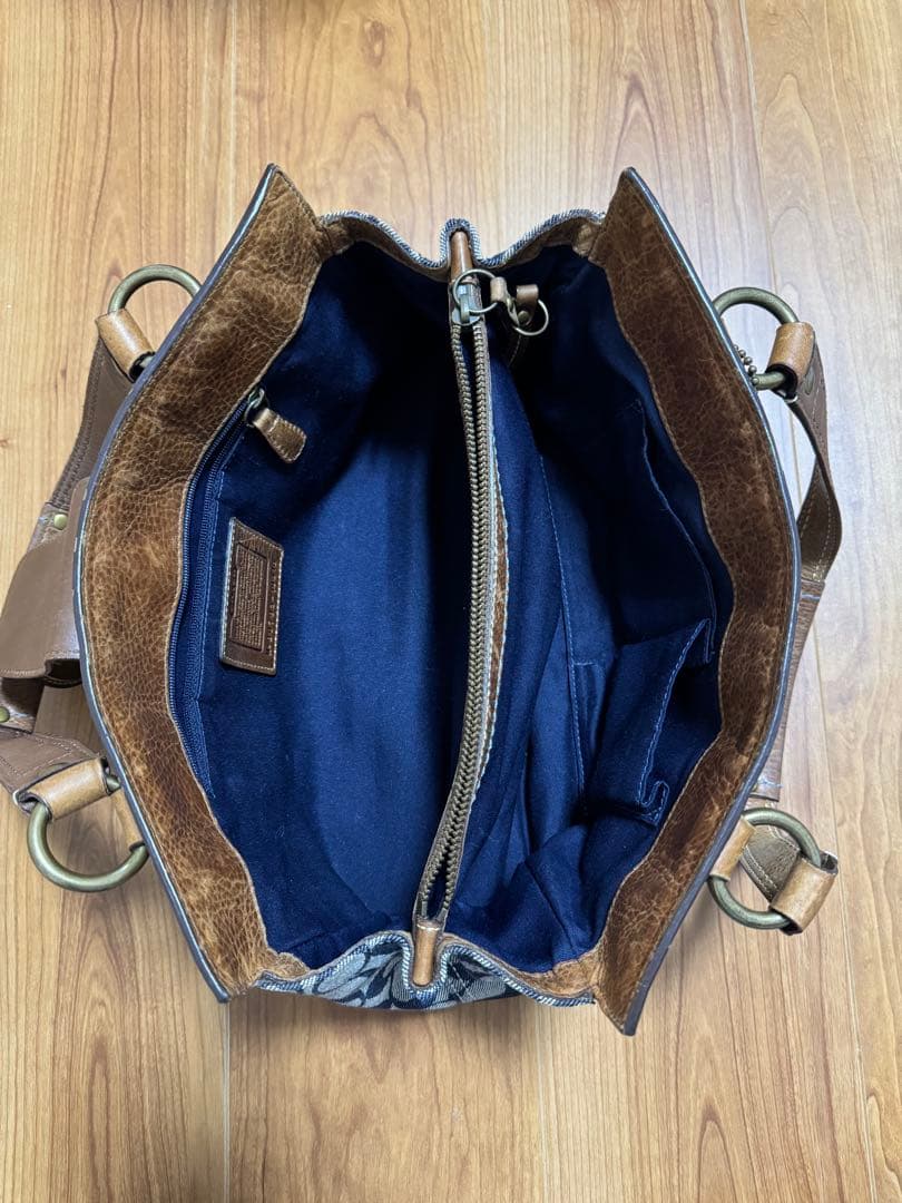 希少　coach コーチ　デニムパッチワーク　ハンドバッグ