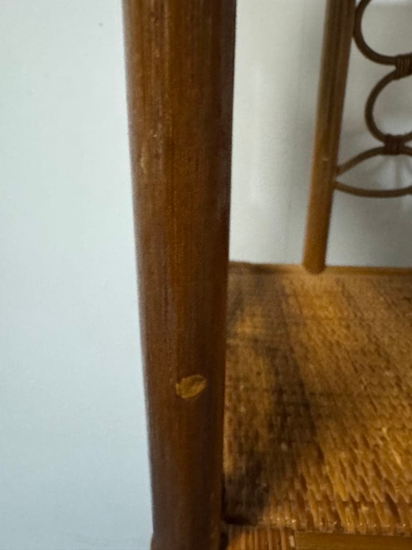 も*り様 ヴィンテージ　ラタンディスプレイラック　引き出し付き3段飾り棚　籐家具