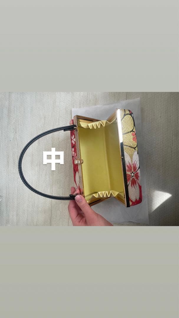 花柄バッグと草履、髪飾りセット