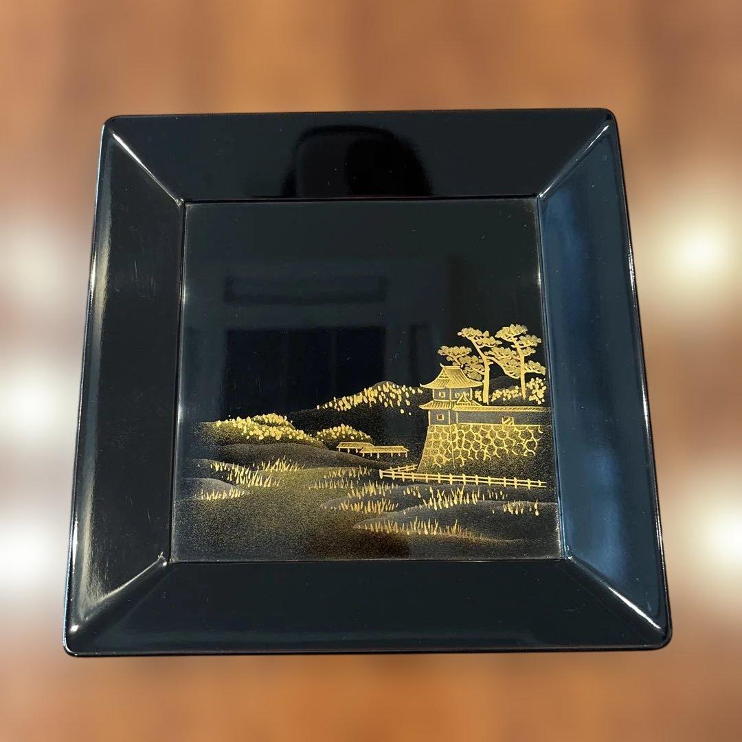 蒔絵　安原祥窓作　菓子盆10枚セット 京各所研出蒔絵　元箱