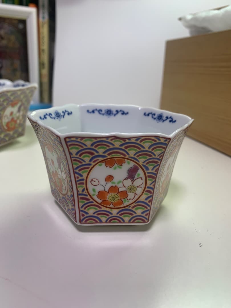 有田焼、仁祥窯、西海波　小鉢親子鉢揃い2×5セット