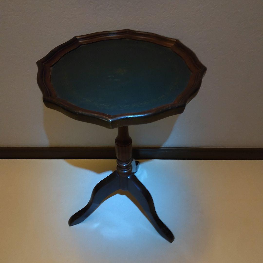 アンティーク 革張り サイドテーブル ワインテーブル