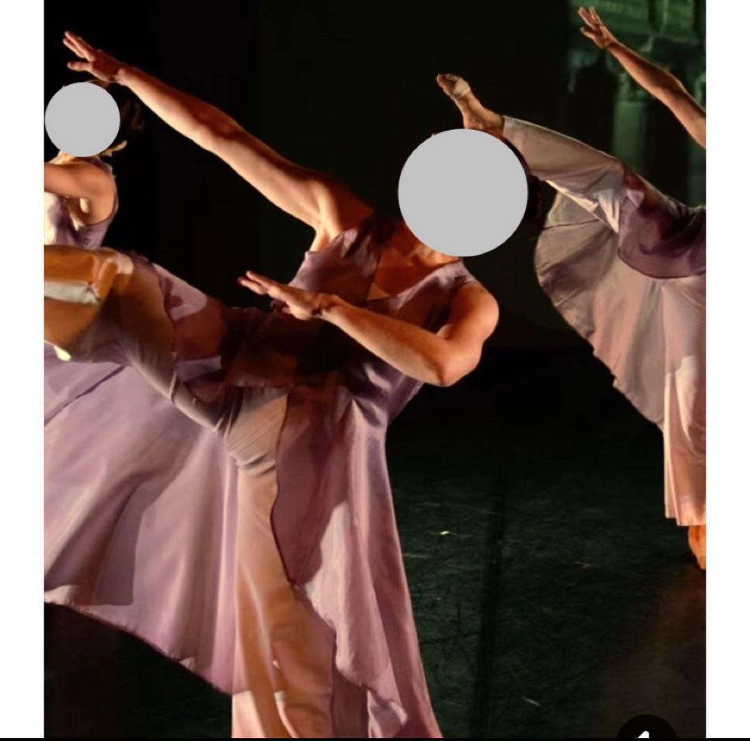 手作りダンス衣装　薄紫 ロングベスト　ワイドパンツ