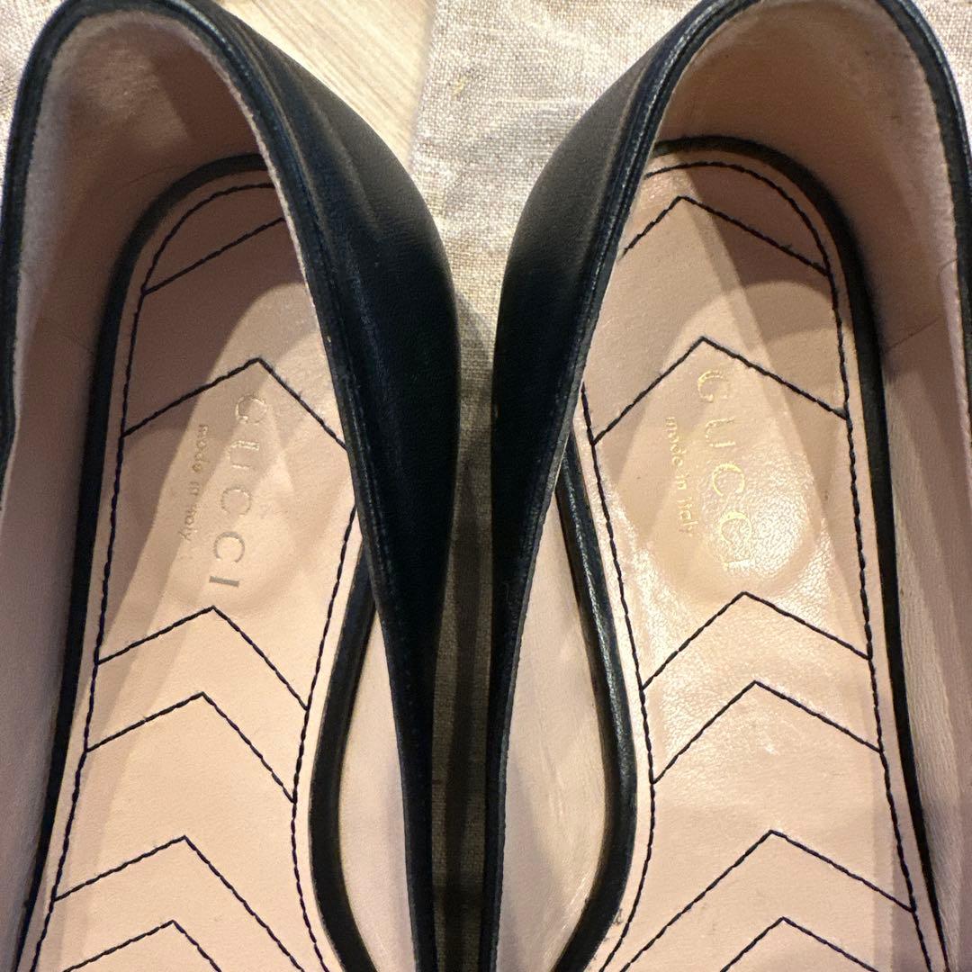 GUCCI ブラック マーモントフラットシューズ