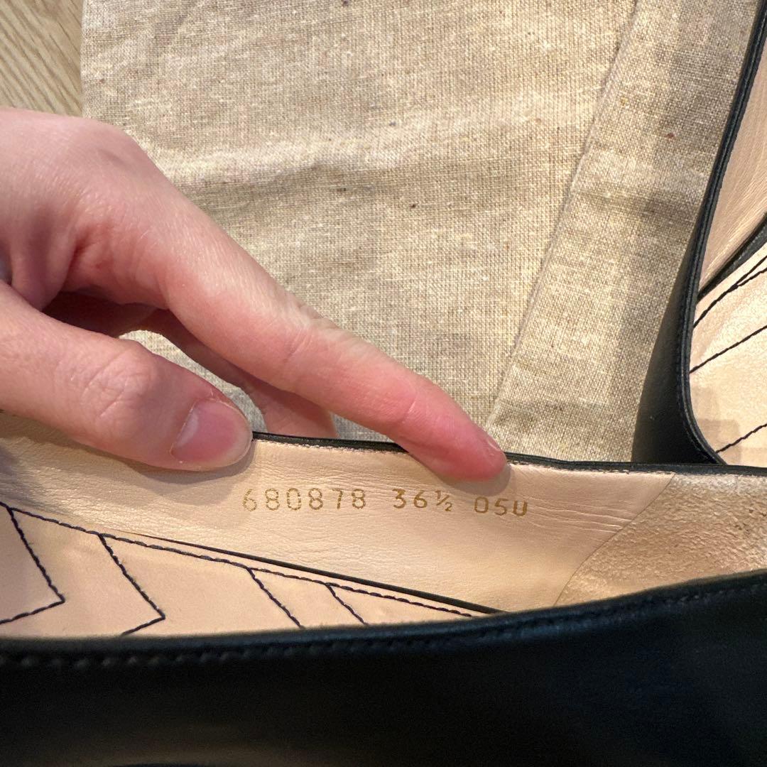 GUCCI ブラック マーモントフラットシューズ