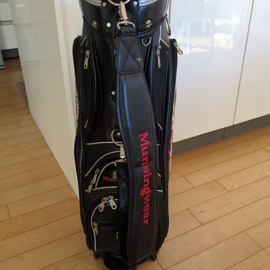 Munsingwear キャディバッグ ブラック/レッド
