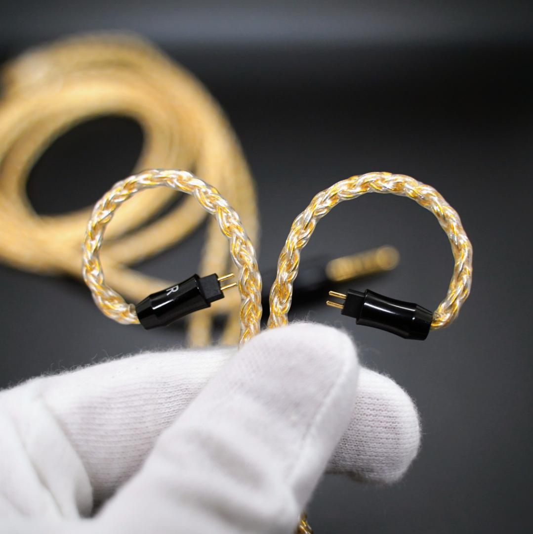 【最高仕様】16芯 超希少 銀線＆金線撚り合わせ 0.78 2ピン/4.4mm