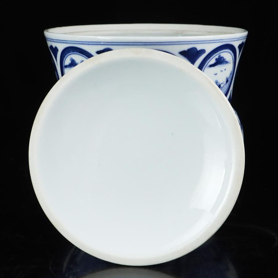 Y2904-4 茶道具 平安 春峰造 祥瑞丸文水指 共箱　　#14