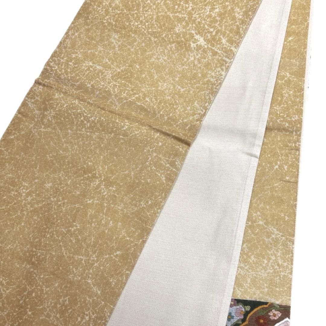 袋帯　華紋　絽刺し　唐花　唐草　氷割れ　金通し　着物　021a d