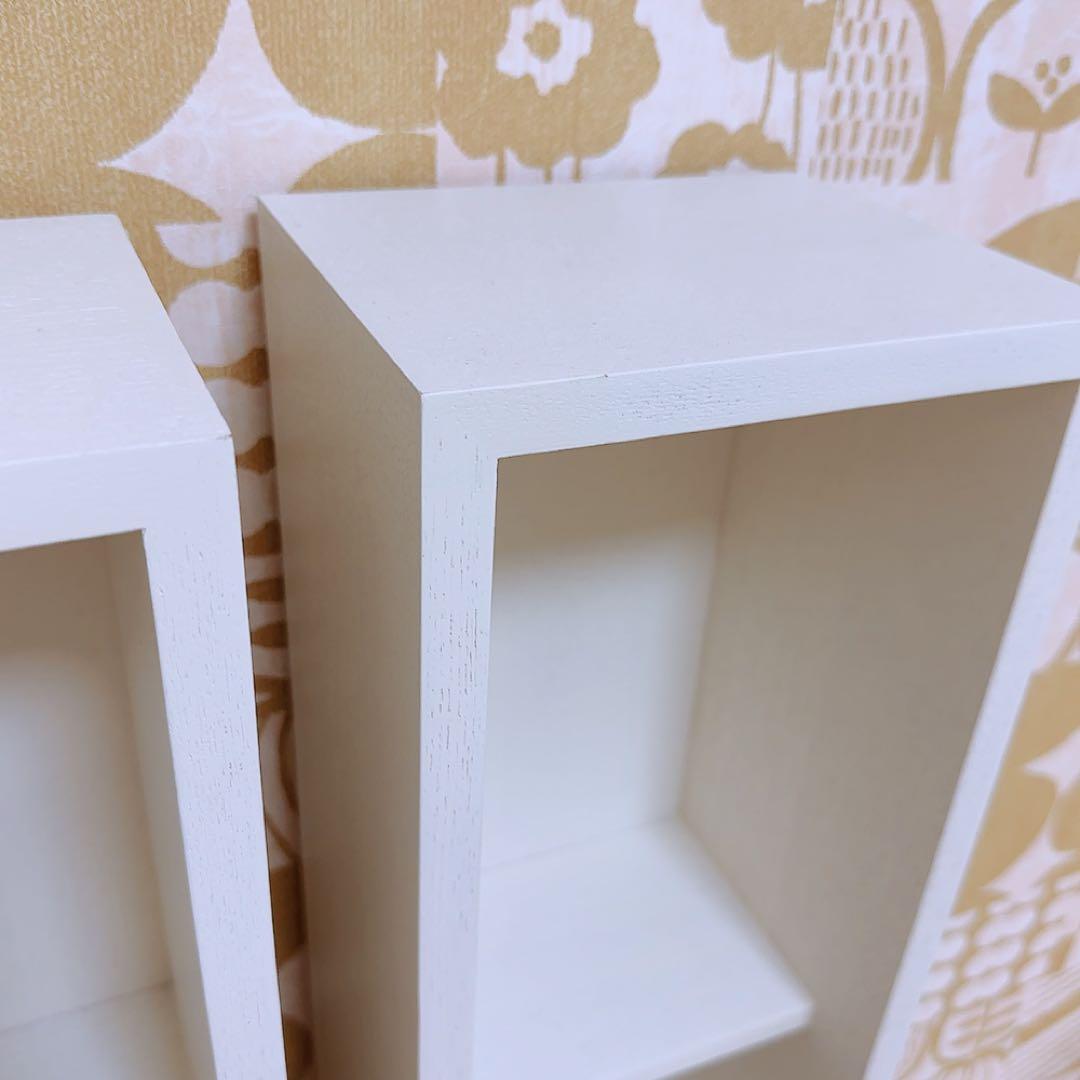 無印良品 壁に付けられる家具 箱 3マス ホワイト　2個　美品　シェルフ