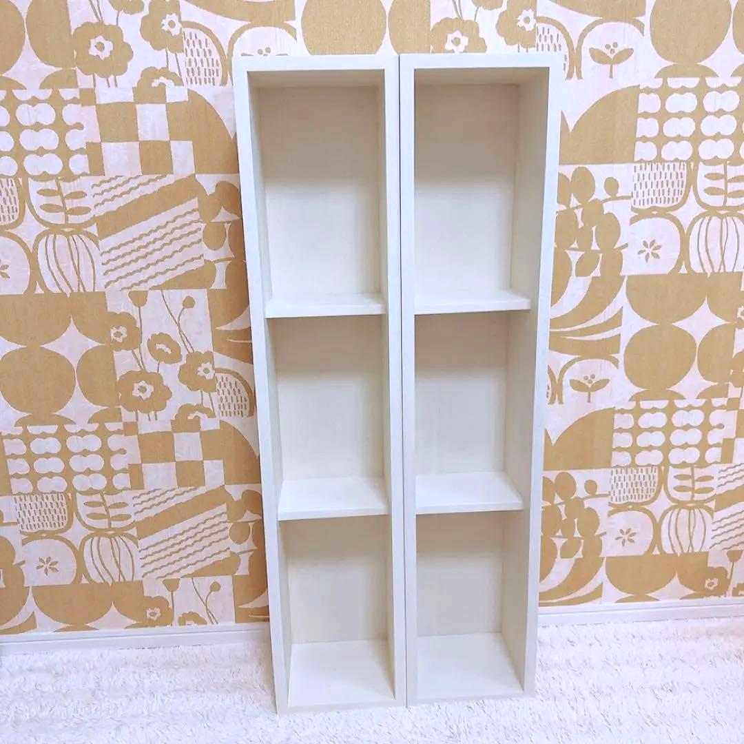 無印良品 壁に付けられる家具 箱 3マス ホワイト　2個　美品　シェルフ