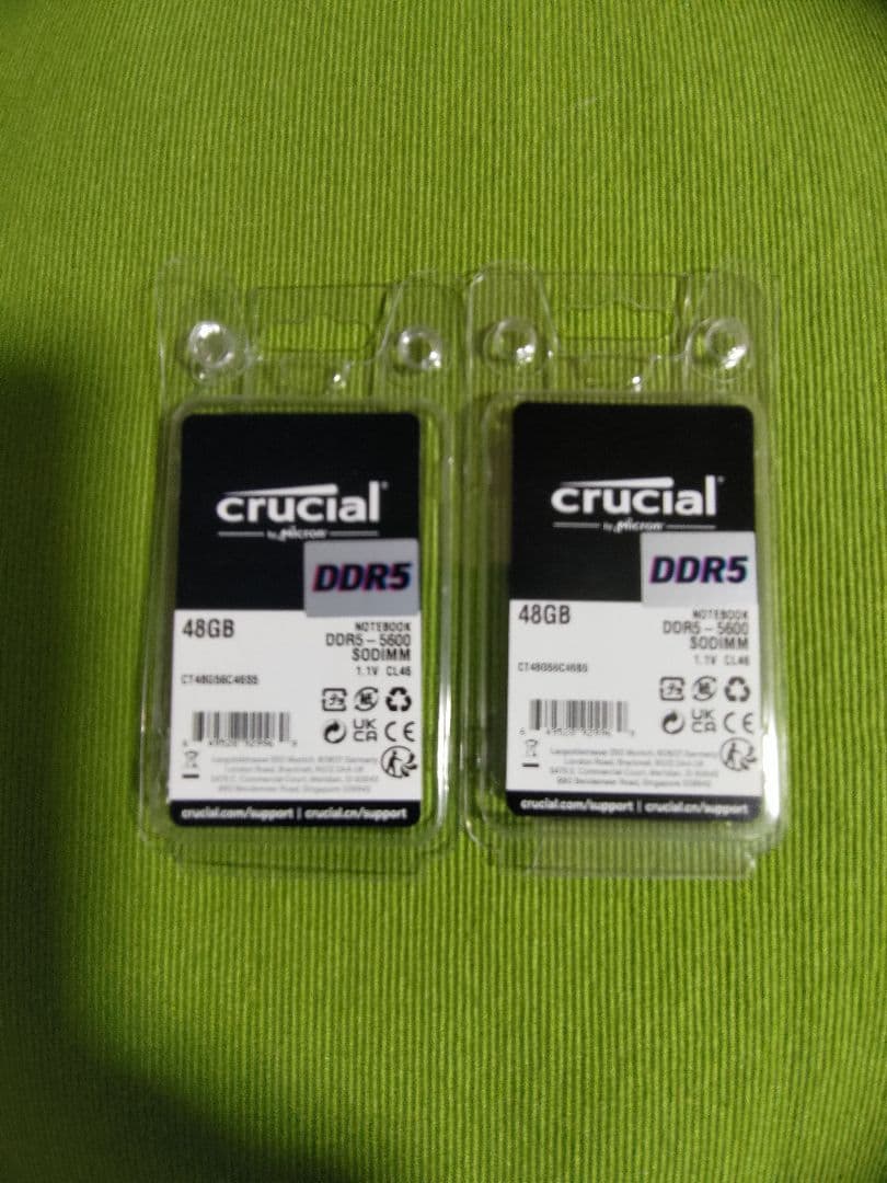 crucial DDR5 48GB メモリー 2枚セット 96GB