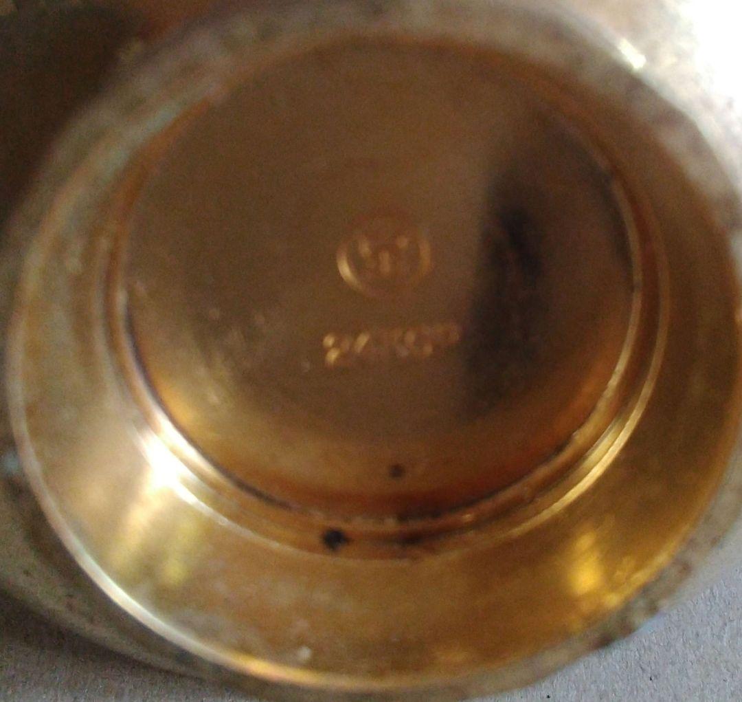 昭和レトロビンテージ両陛下行家菊花紋金杯サイズ直径約7.5cm(新品未使用)