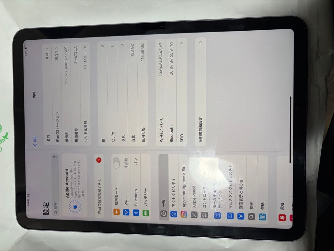 iPad Air 第6世代 11インチ パープル M2