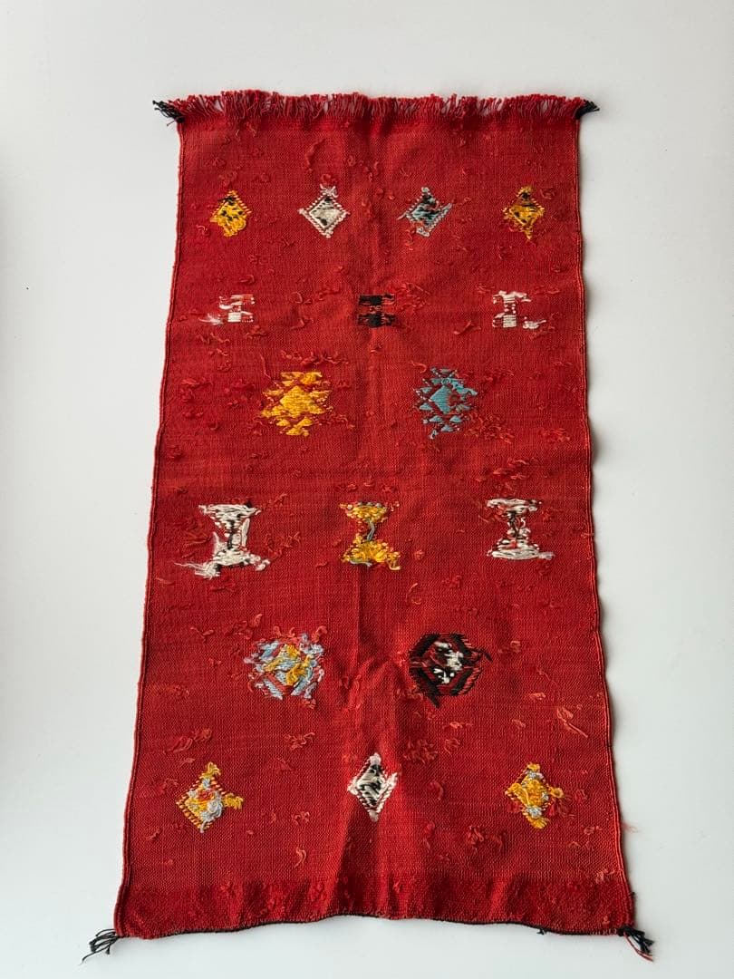 ヴィンテージ 手織りサブララグ 47×94cm キッチン 玄関 カクタスシルク