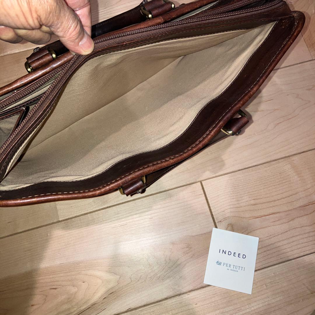 INDEED（インディード）ブリーフケース　ボルサ　ブラウン　オイルレザー