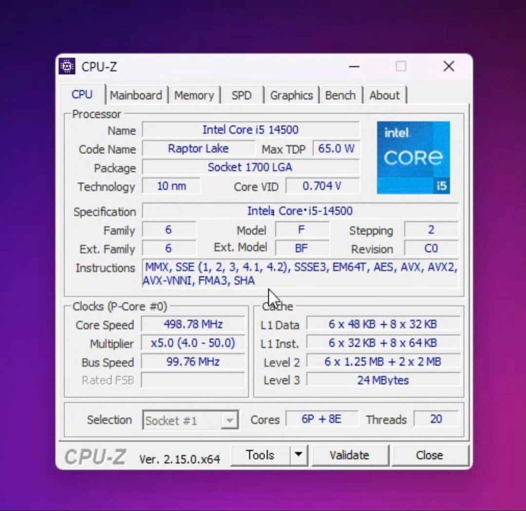 【美品】14世代 Core i5 14500搭載 デスクトップPC(自作)