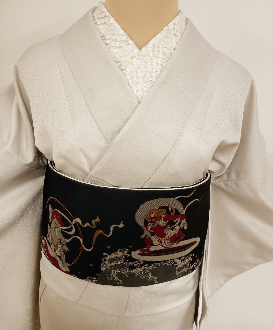 洗える色無地　花唐草地紋　ジャガード織　Mサイズ