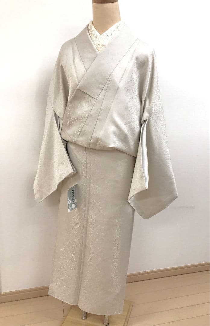 洗える色無地　花唐草地紋　ジャガード織　Mサイズ