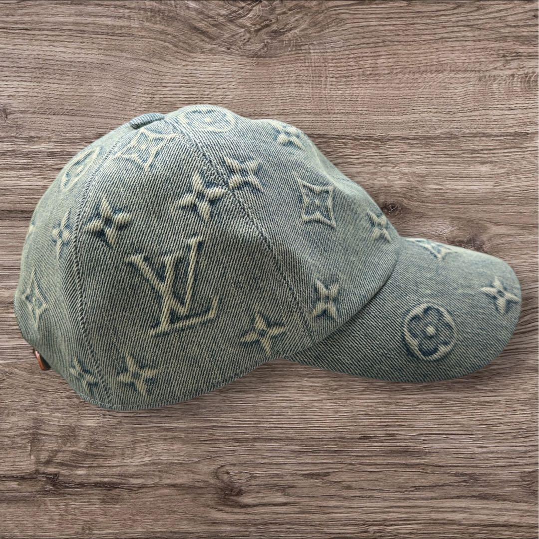 【美品】ルイヴィトン モノグラム デニム キャップ M7156L イタリア製