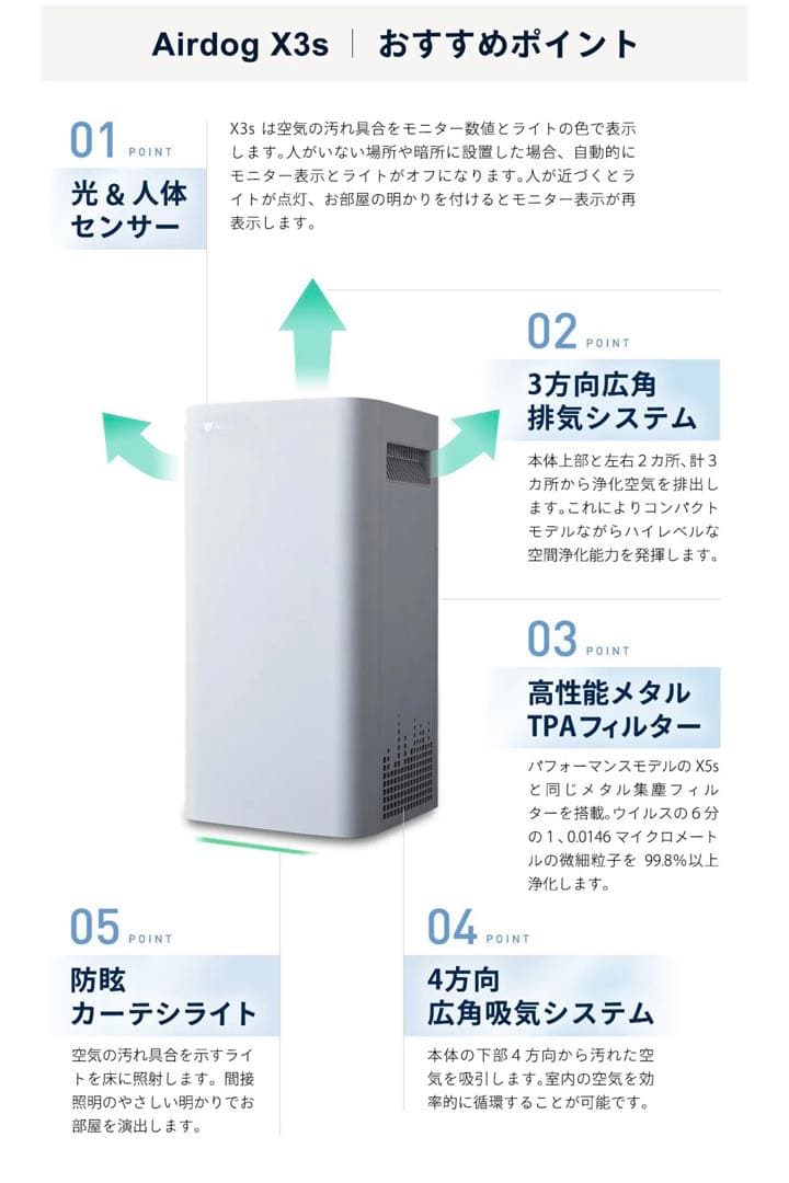 ⭐️正規メーカー動作確認済⭐️Airdog X3s　空気清浄機　エアドッグ　21年製