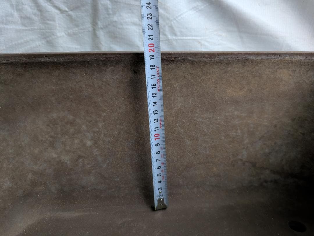 大型盆栽鉢 宜興系 刻印有り 正方形 約47.5cm 紫砂風 陶器鉢