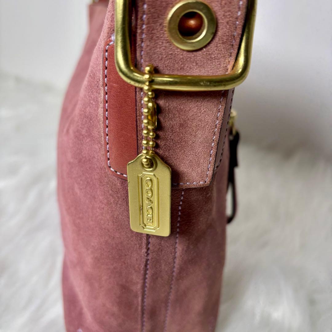 COACH suède one shoulder bag 1421 fringe