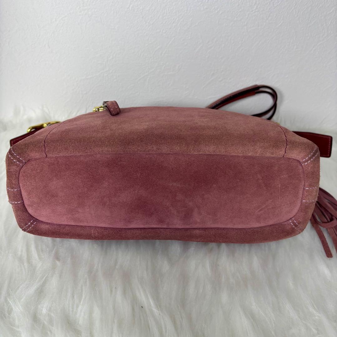 COACH suède one shoulder bag 1421 fringe