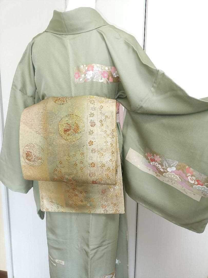 正絹訪問着　フルセット4点　裄68cm卒業式　入学式　宮参り　結婚式