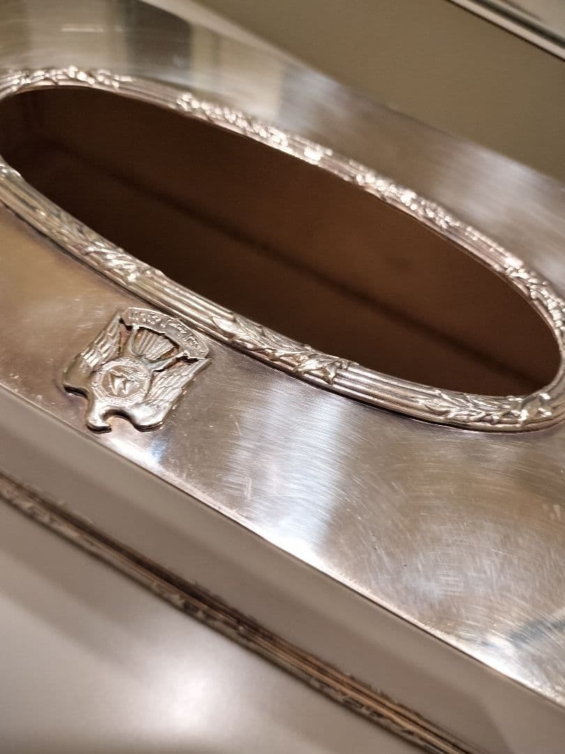 世界最高級ブランド　ティッシュボックス　シルバープレート　特注