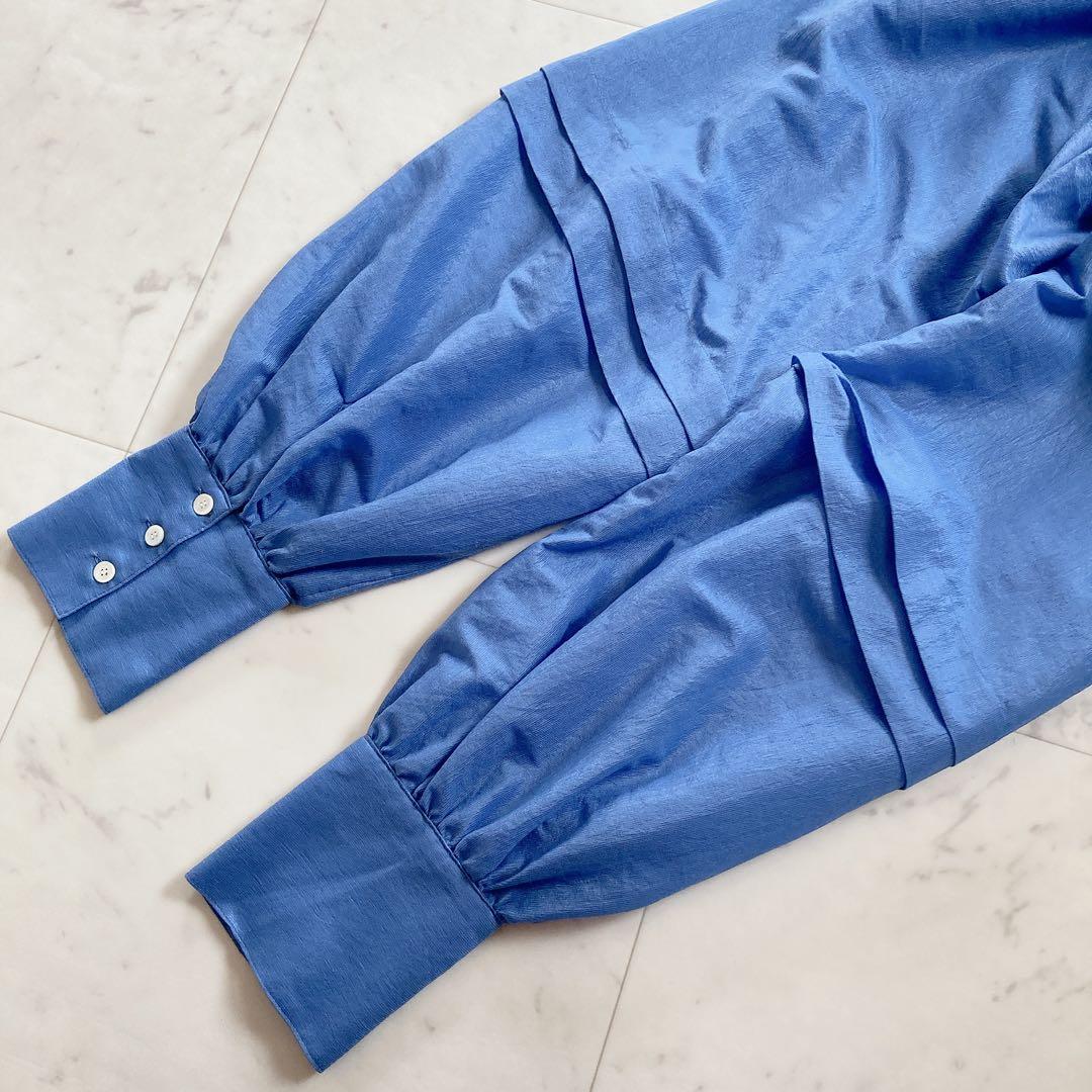 極美品　スローブイエナ　ボウタイブラウス　リボン　青